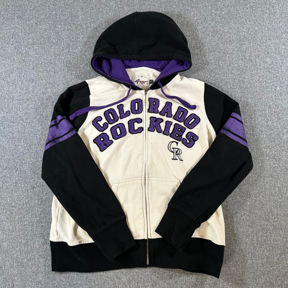 Colorado Rockies G-III 4her Full Zip Hoodie Womens XL MLB Baseball‎ Purple Black